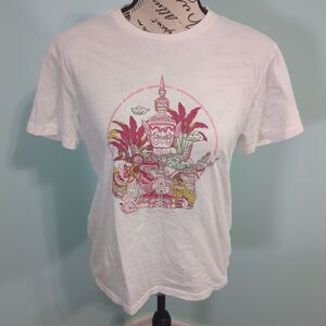 JIM THOMPSON budda Graphic Tee White Cotton T-Shirt extra small